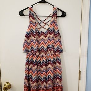 Multicolor aztec skater dress